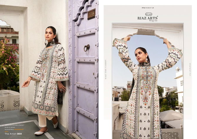 The Artist Vol 2 By Riaz Arts Printed Lawn Karachi Cotton Dress Material Wholesale Shop In Surat
